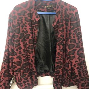 Love & Legend Size 20 Red Leopard Bomber Jacket
